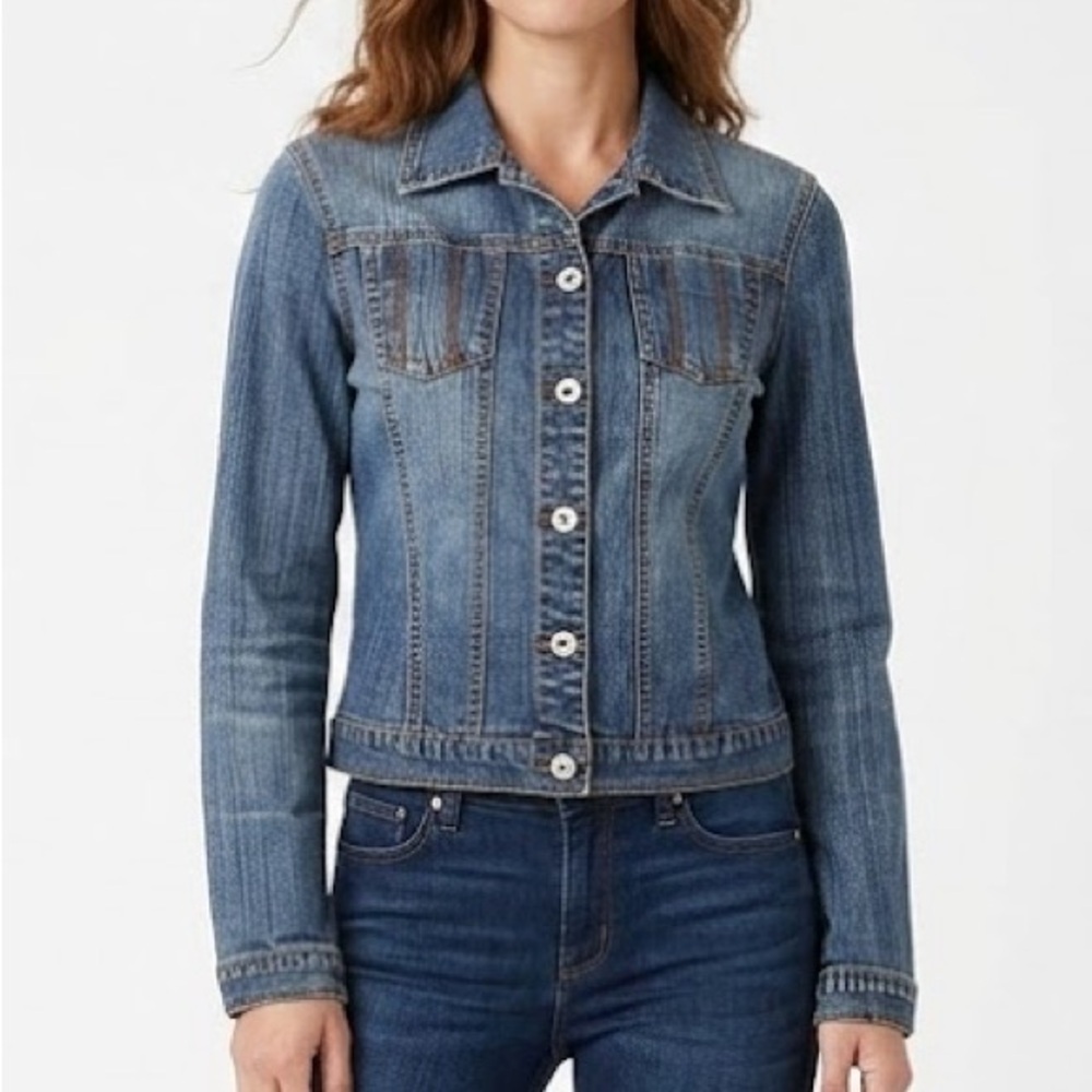 Vinatge Western jean Jacket SMALL BLUE  Access AC-3998 spandex Denim